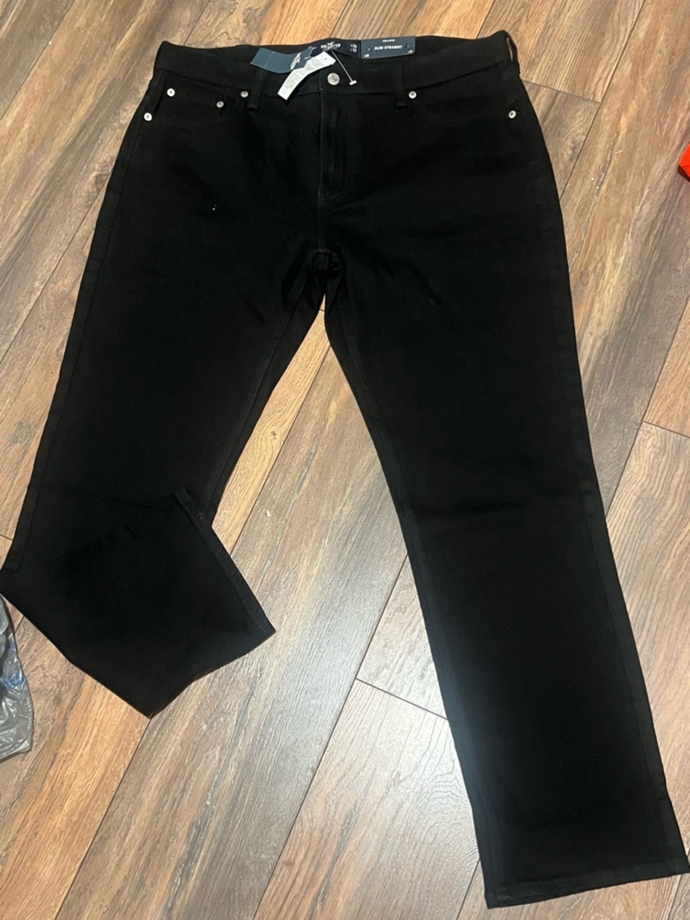 Hollister Black Mens Slim-Straight Jeans 36x32
